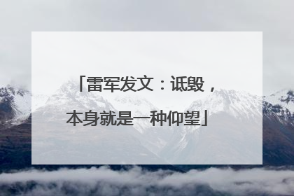 雷军发文：诋毁，本身就是一种仰望