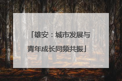 雄安：城市发展与青年成长同频共振