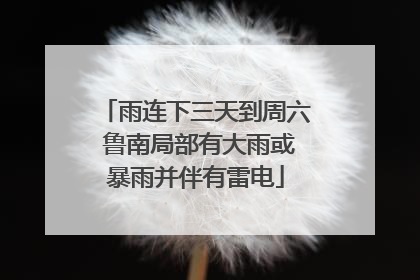 雨连下三天到周六 鲁南局部有大雨或暴雨并伴有雷电