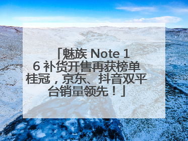 魅族 Note 16 补货开售再获榜单桂冠，京东、抖音双平台销量领先！