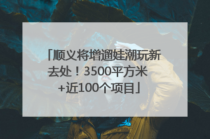 顺义将增遛娃潮玩新去处！3500平方米+近100个项目