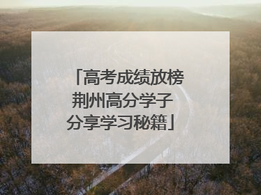 高考成绩放榜 荆州高分学子分享学习秘籍
