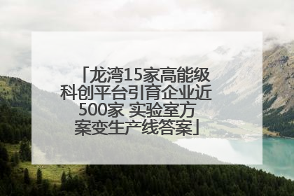 龙湾15家高能级科创平台引育企业近500家 实验室方案变生产线答案