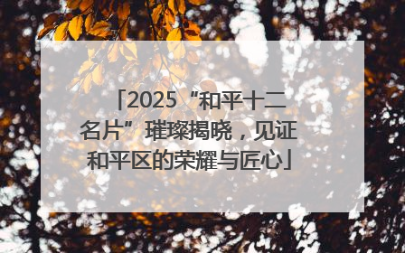 2025“和平十二名片”璀璨揭晓，见证和平区的荣耀与匠心