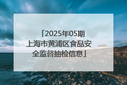 2025年05期上海市黄浦区食品安全监督抽检信息