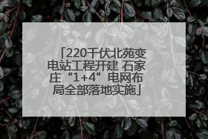 220千伏北苑变电站工程开建 石家庄“1+4”电网布局全部落地实施