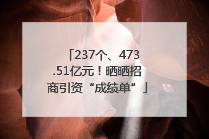 237个、473.51亿元！晒晒招商引资“成绩单”