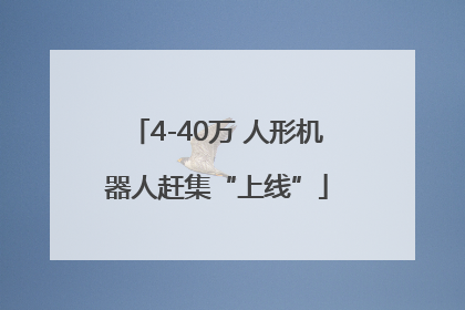 4-40万 人形机器人赶集“上线”