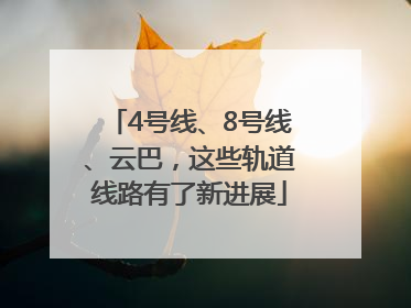4号线、8号线、云巴，这些轨道线路有了新进展