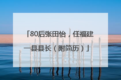 80后张田怡，任福建一县县长（附简历）