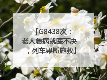 G8438次：老人急病就医不决，列车果断施救